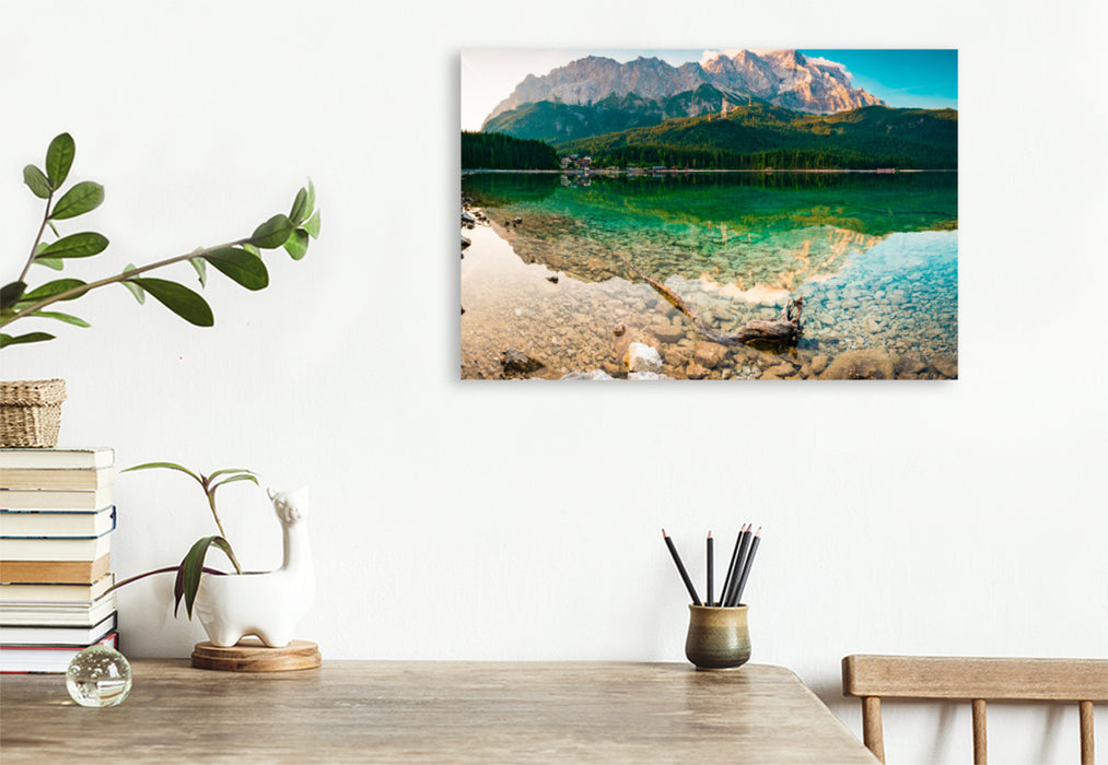 Premium textile canvas Premium textile canvas 120 cm x 80 cm landscape Summer at the Eibsee 