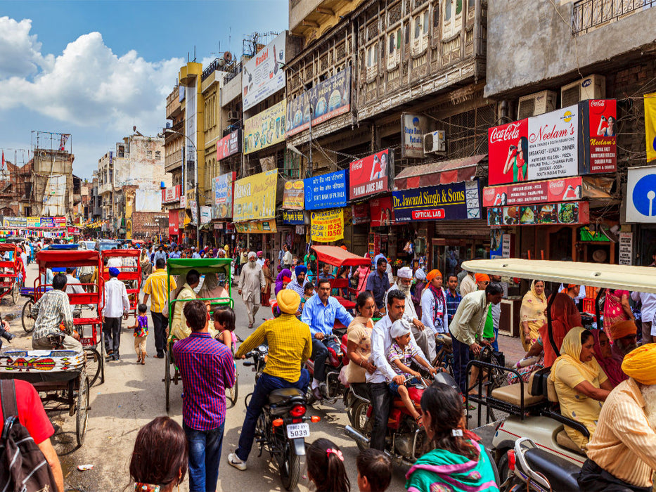 Verkehrschaos in Indien 1000 Teile Puzzle quer - CALVENDO Foto-Puzzle'