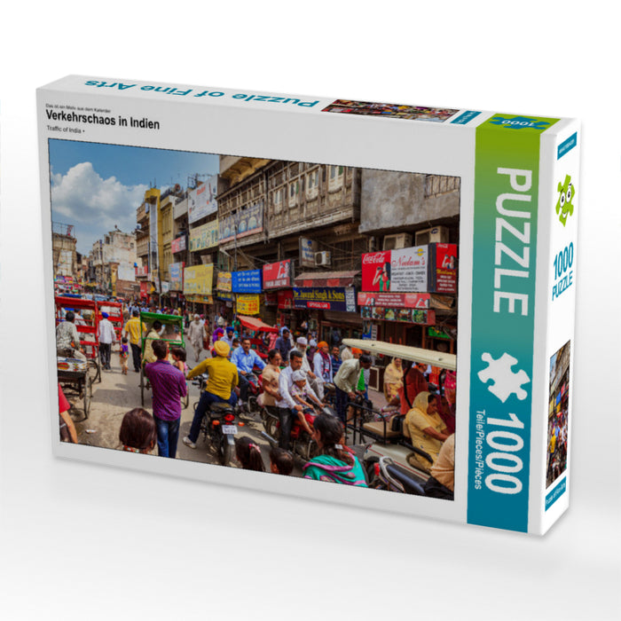Verkehrschaos in Indien 1000 Teile Puzzle quer - CALVENDO Foto-Puzzle'
