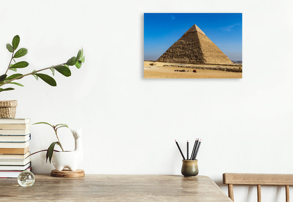 Premium textile canvas Premium textile canvas 120 cm x 80 cm landscape The Pyramids of Gize 