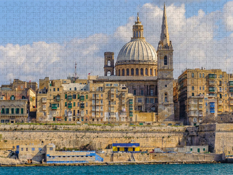 Blick auf die Skyline von Valetta - CALVENDO Foto-Puzzle'