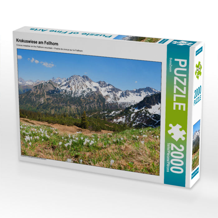 Krokuswiese am Fellhorn 2000 Teile Puzzle quer - CALVENDO Foto-Puzzle'