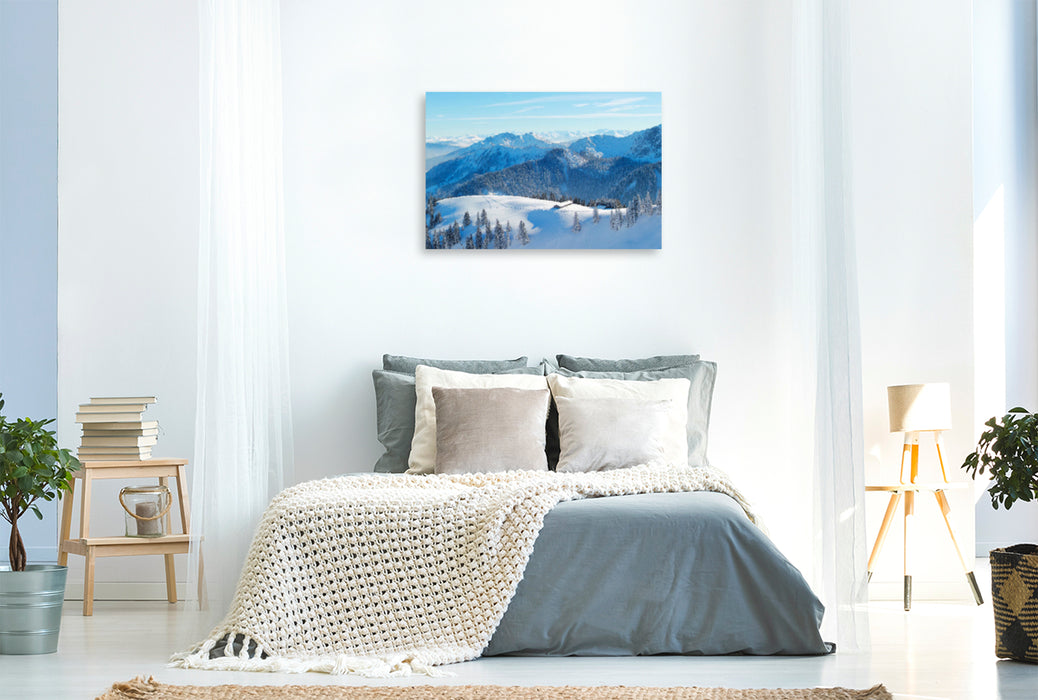 Premium textile canvas Premium textile canvas 120 cm x 80 cm landscape Winter rest on Wallberg, Germany 