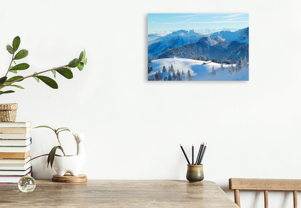 Premium textile canvas Premium textile canvas 120 cm x 80 cm landscape Winter rest on Wallberg, Germany 