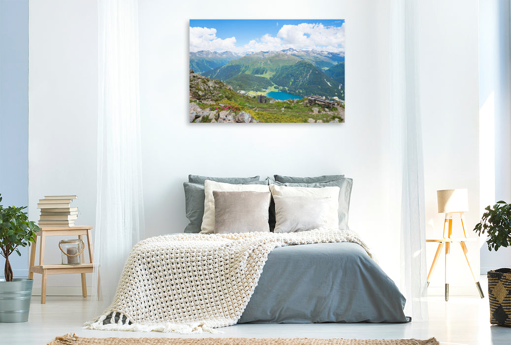 Premium textile canvas Premium textile canvas 120 cm x 80 cm across Höhenweg Parsenn Davos 