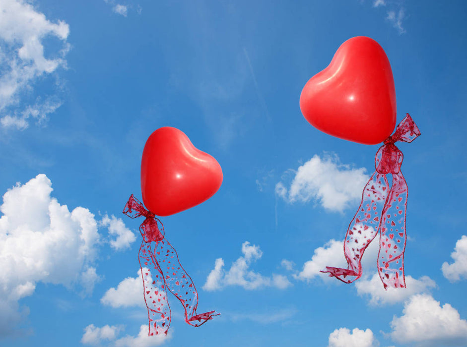Red balloon hearts in the sky - CALVENDO photo puzzle 