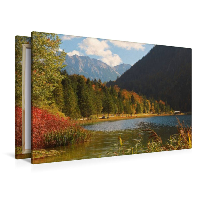 Premium Textil-Leinwand Ferchensee Mittenwald