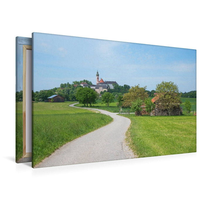 Premium Textil-Leinwand Wanderweg zum Kloster Andechs