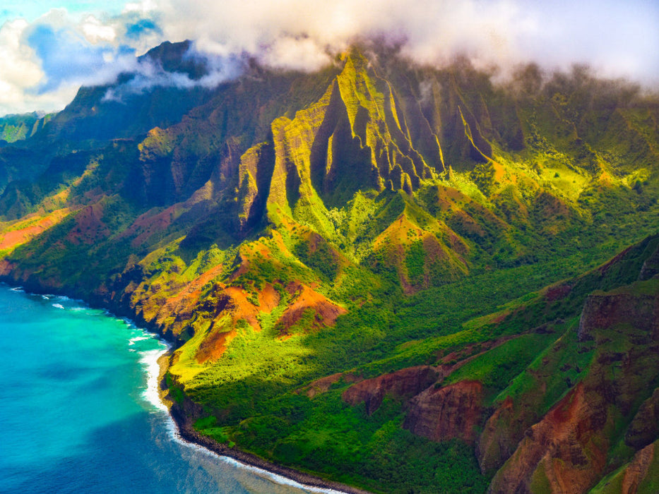 Farbenfrohe Napali Küste von Kauai, Hawaii, USA - CALVENDO Foto-Puzzle'