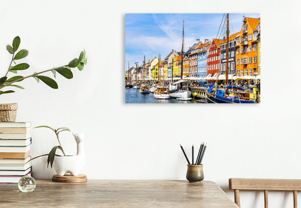 Premium textile canvas Premium textile canvas 120 cm x 80 cm landscape A motif from the calendar Copenhagen - the wonderful harbor city 