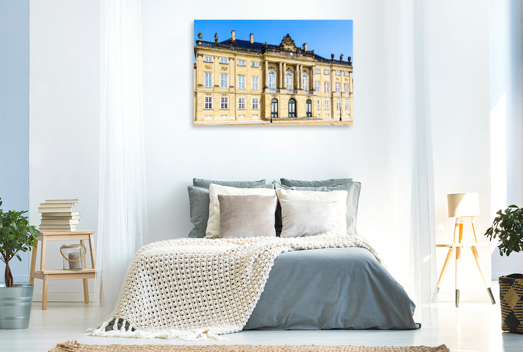 Premium textile canvas Premium textile canvas 120 cm x 80 cm landscape Copenhagen Amalienborg Castle 