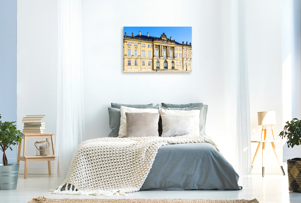 Premium textile canvas Premium textile canvas 120 cm x 80 cm landscape Copenhagen Amalienborg Castle 