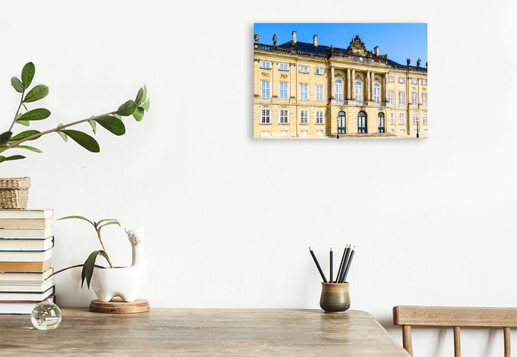 Premium textile canvas Premium textile canvas 120 cm x 80 cm landscape Copenhagen Amalienborg Castle 