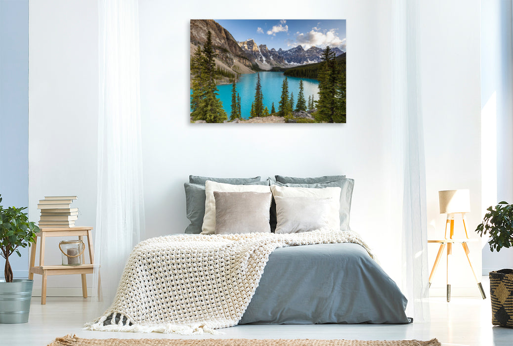 Premium textile canvas Premium textile canvas 120 cm x 80 cm landscape Moraine Lake 
