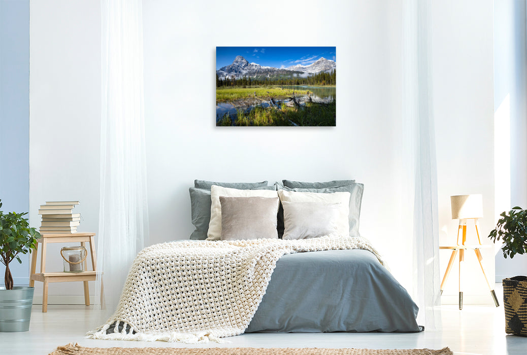 Premium textile canvas Premium textile canvas 120 cm x 80 cm landscape Banff National Park 