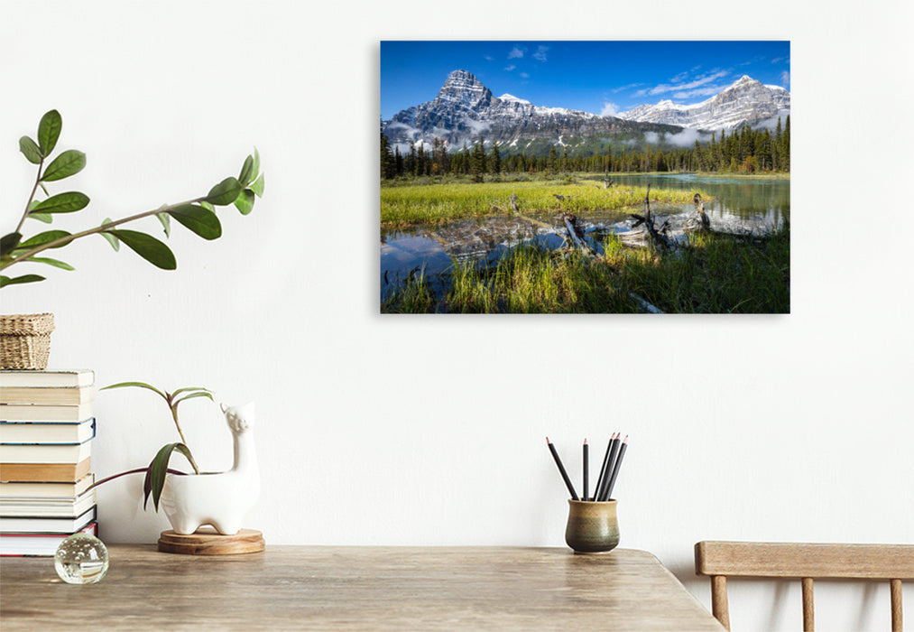 Premium textile canvas Premium textile canvas 120 cm x 80 cm landscape Banff National Park 