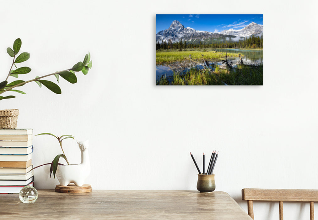 Premium textile canvas Premium textile canvas 120 cm x 80 cm landscape Banff National Park 