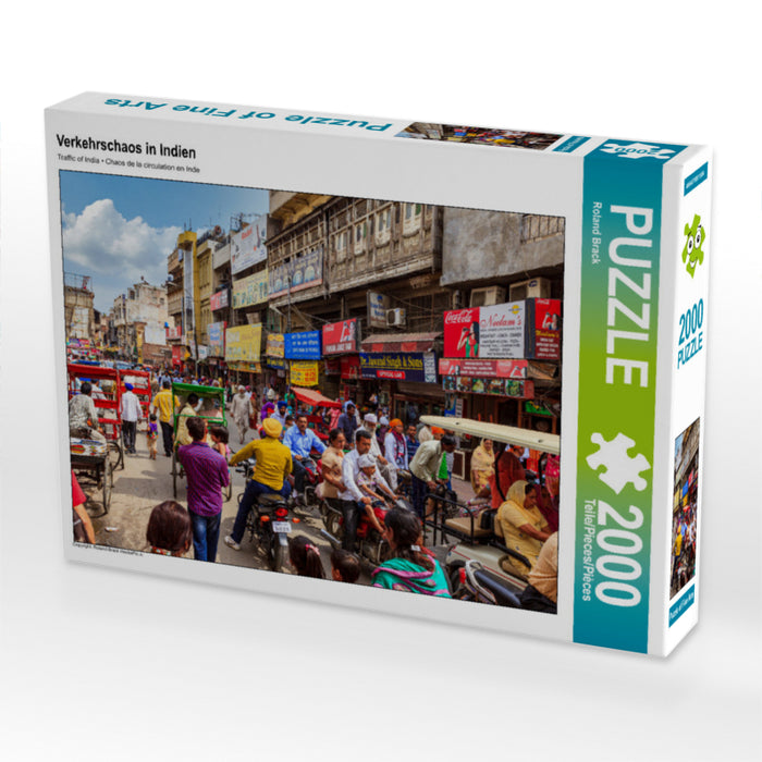 Verkehrschaos in Indien 2000 Teile Puzzle quer - CALVENDO Foto-Puzzle'