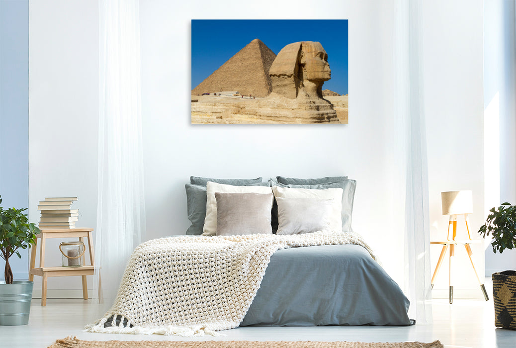Premium textile canvas Premium textile canvas 120 cm x 80 cm landscape The Pyramids of Gize 