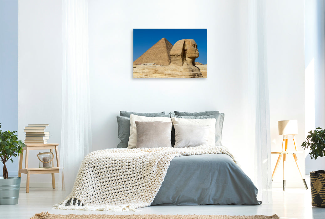 Premium textile canvas Premium textile canvas 120 cm x 80 cm landscape The Pyramids of Gize 
