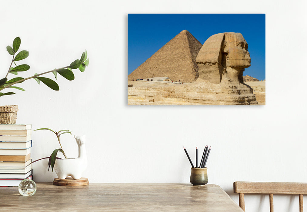 Premium textile canvas Premium textile canvas 120 cm x 80 cm landscape The Pyramids of Gize 