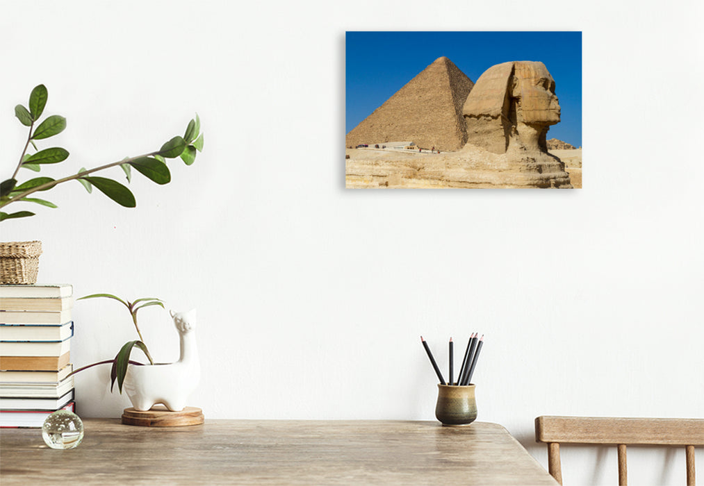 Premium textile canvas Premium textile canvas 120 cm x 80 cm landscape The Pyramids of Gize 