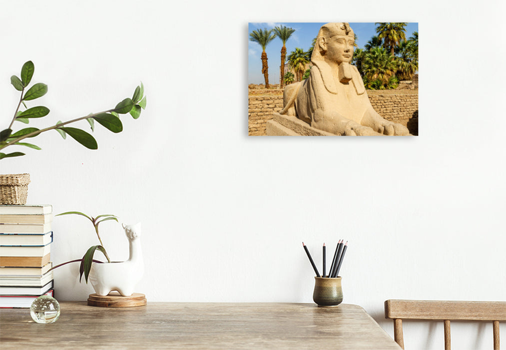 Premium textile canvas Premium textile canvas 120 cm x 80 cm landscape Sphinx from Luxor 