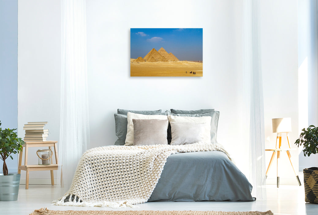 Premium textile canvas Premium textile canvas 120 cm x 80 cm landscape Pyramids of Giza 