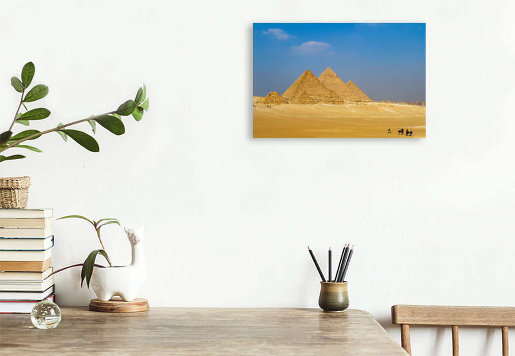 Premium textile canvas Premium textile canvas 120 cm x 80 cm landscape Pyramids of Giza 