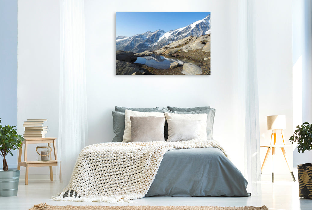 Premium textile canvas Premium textile canvas 120 cm x 80 cm landscape Großglockner, Austria 