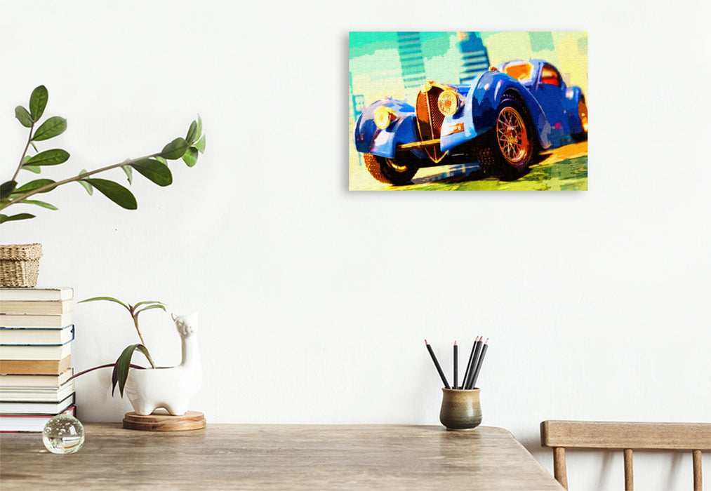 Premium textile canvas Premium textile canvas 120 cm x 80 cm landscape A look back to the 1930s: the Type 57 Atlantic from Bugatti 