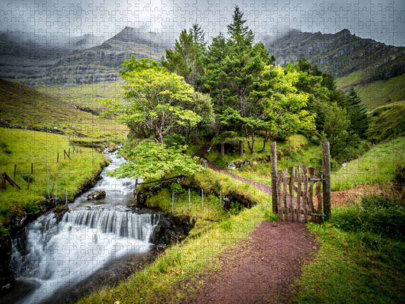 Panoramabild Kunoy Park Färöer Inseln - CALVENDO Foto-Puzzle'