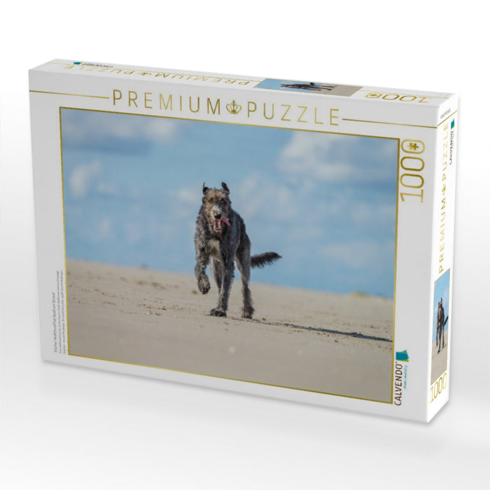 Irischer Wolfshund hat Spaß am Strand - CALVENDO Foto-Puzzle'