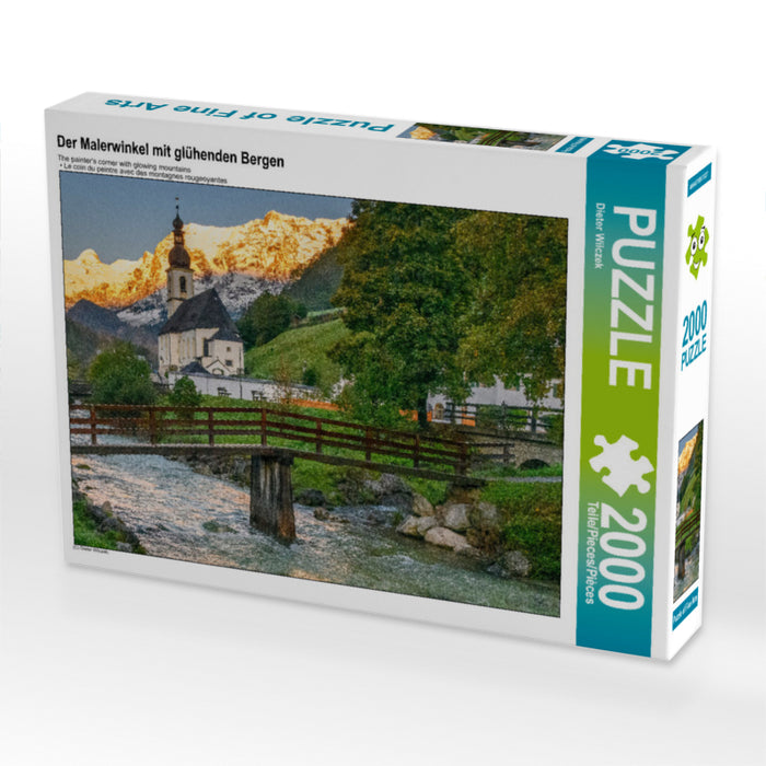 Der Malerwinkel mit glühenden Bergen 2000 Teile Puzzle quer - CALVENDO Foto-Puzzle'