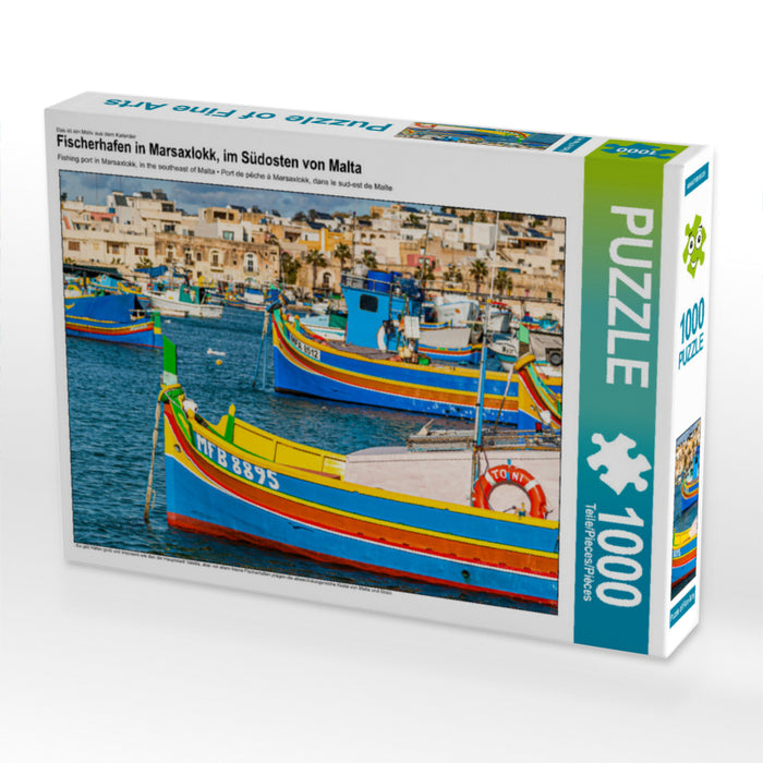 Fischerhafen in Marsaxlokk, im Südosten von Malta 1000 Teile Puzzle quer - CALVENDO Foto-Puzzle'