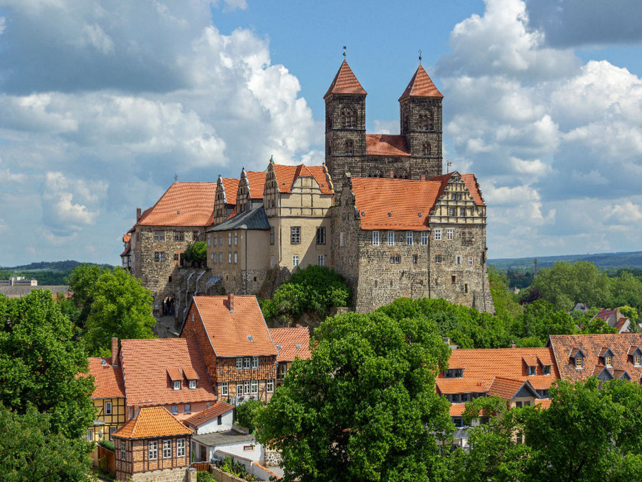 Schloss und Stiftskirche St. Servatii, Quedlinburg - CALVENDO Foto-Puzzle'