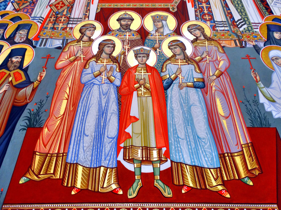 La famille du tsar Nicolas II dans la cathédrale Vladimir sur l'île de Valaam - Puzzle photo CALVENDO 