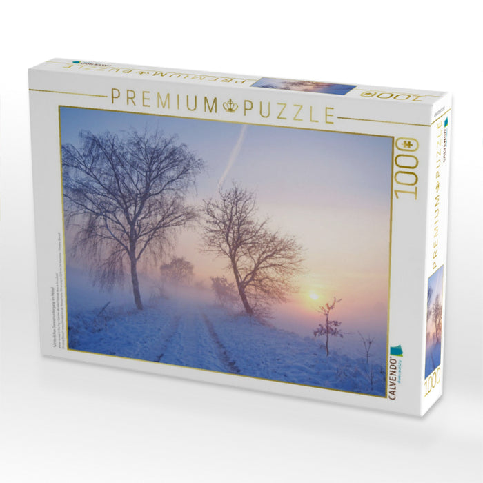 Winterlicher Sonnenuntergang im Nebel - CALVENDO Foto-Puzzle'