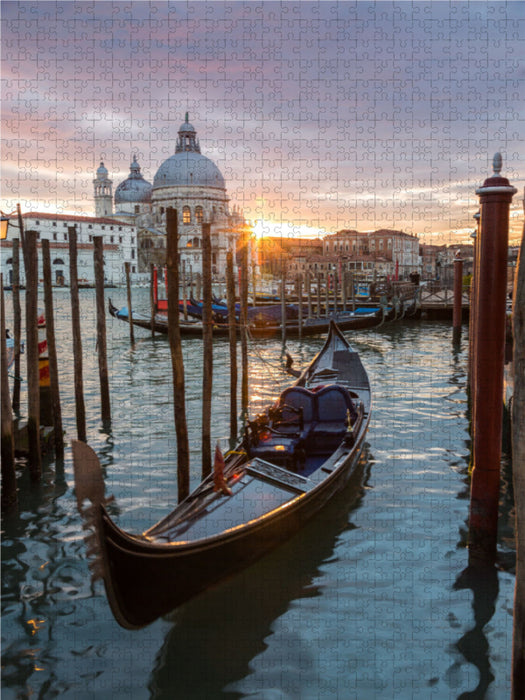 Gondel bei Sonnenuntergang 1000 Teile Puzzle hoch - CALVENDO Foto-Puzzle'
