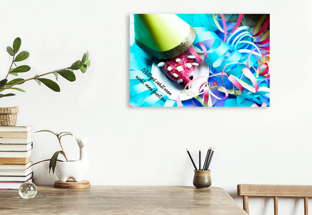 Premium textile canvas Premium textile canvas 120 cm x 80 cm landscape Mettigel should celebrate. 