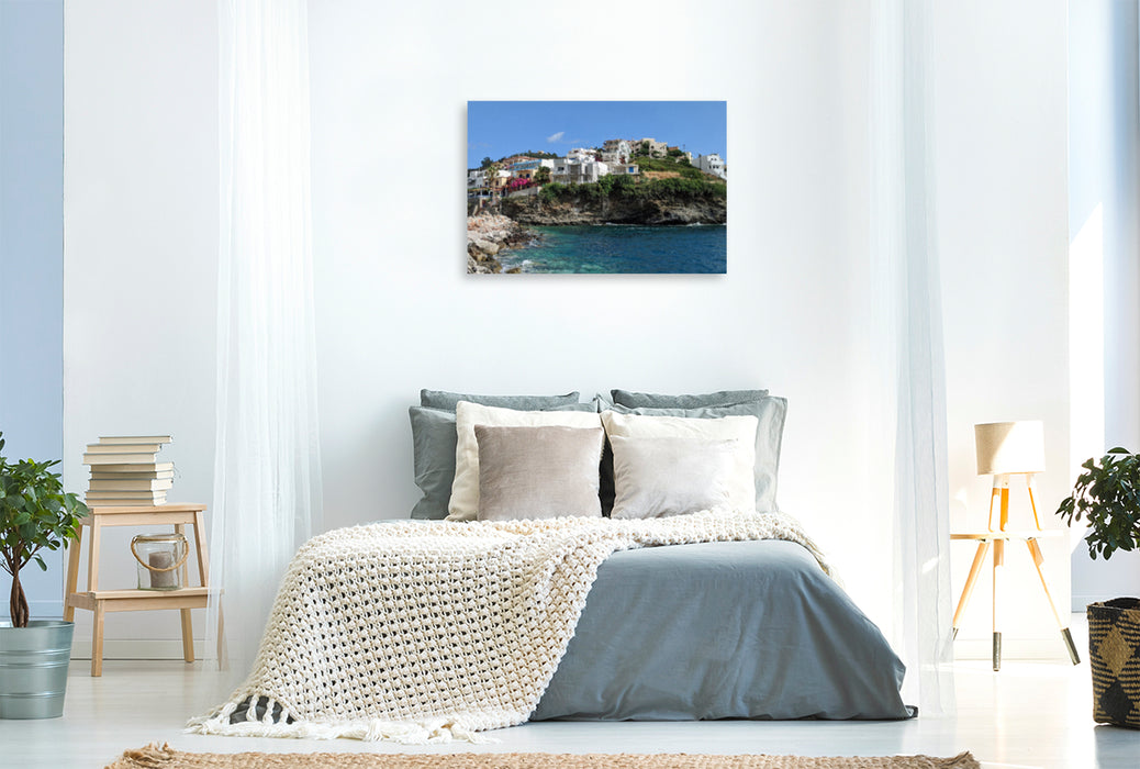 Premium textile canvas Premium textile canvas 120 cm x 80 cm landscape Bali, a pretty seaside resort in the north of Crete 