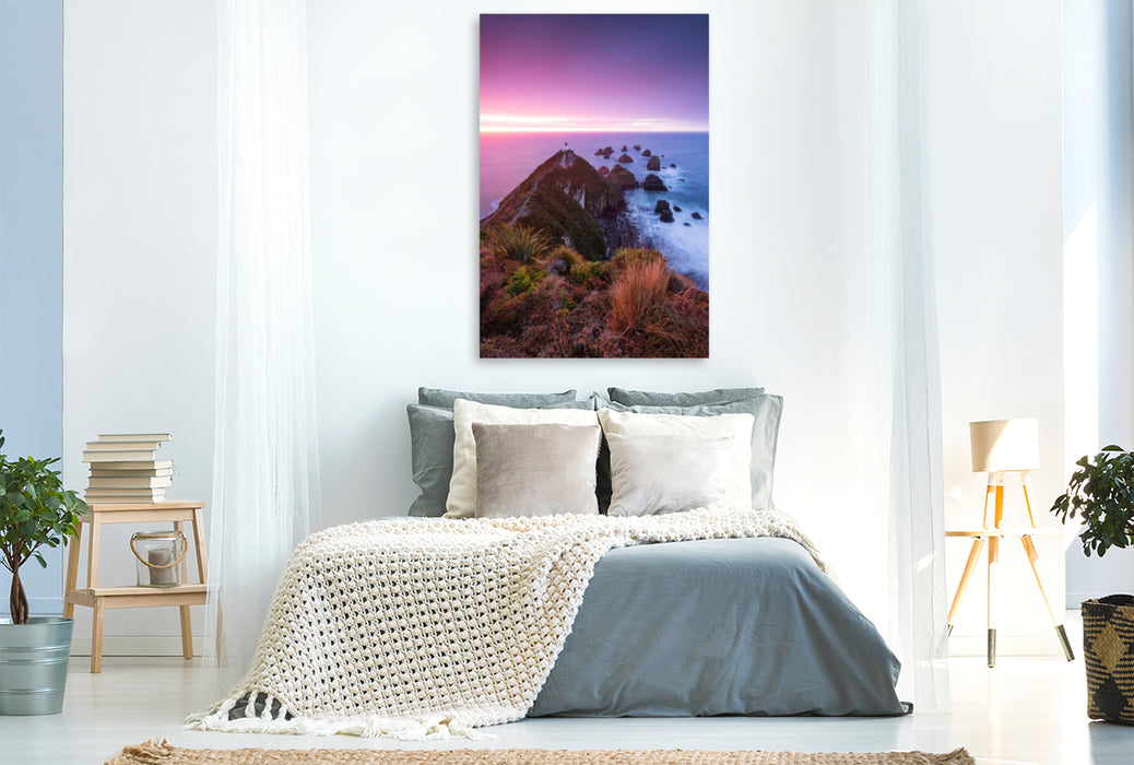 Premium textile canvas Premium textile canvas 80 cm x 120 cm high Nugget point - New Zealand 