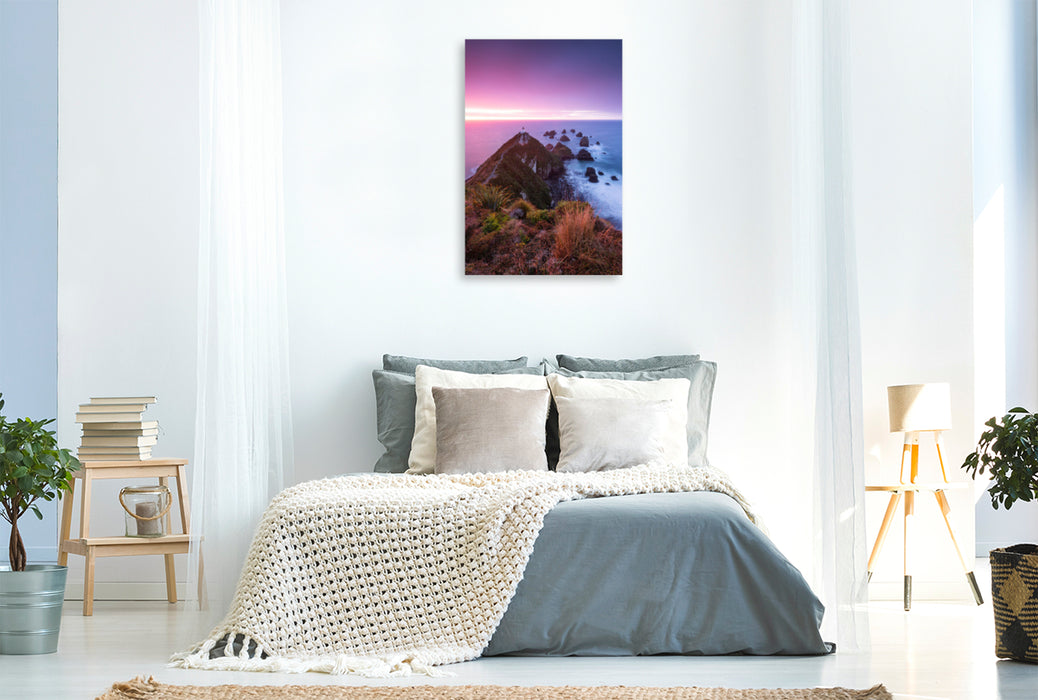 Premium textile canvas Premium textile canvas 80 cm x 120 cm high Nugget point - New Zealand 