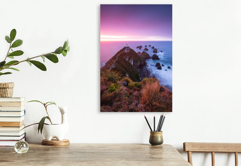 Premium textile canvas Premium textile canvas 80 cm x 120 cm high Nugget point - New Zealand 