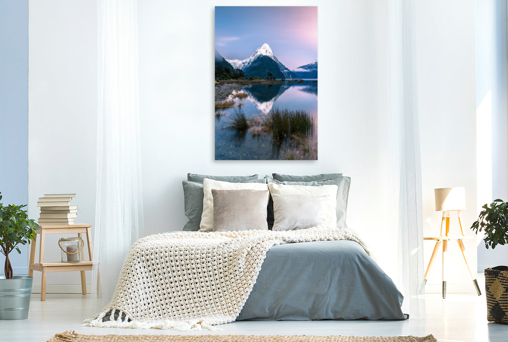 Premium textile canvas Premium textile canvas 80 cm x 120 cm high Milford Sound - New Zealand 