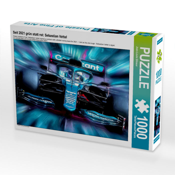 Seit 2021 grün statt rot: Sebastian Vettel 1000 Teile Puzzle quer - CALVENDO Foto-Puzzle'