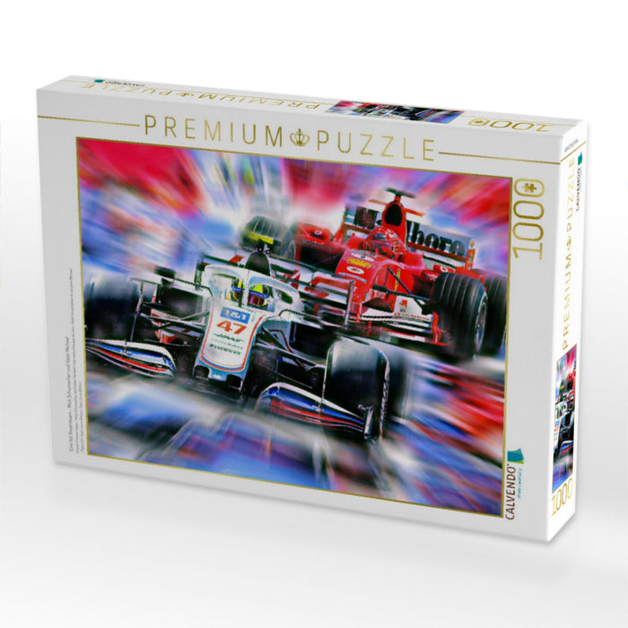 Eine Art Dreamteam - Mick Schumacher und Vater Michael - CALVENDO Foto-Puzzle'