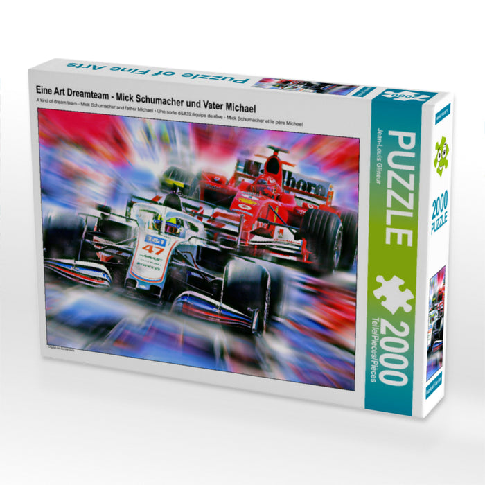 Eine Art Dreamteam - Mick Schumacher und Vater Michael 2000 Teile Puzzle quer - CALVENDO Foto-Puzzle'