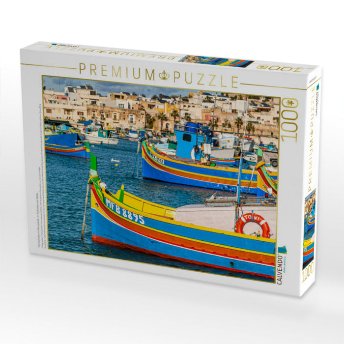 Fischerhafen in Marsaxlokk, im Südosten von Malta - CALVENDO Foto-Puzzle'