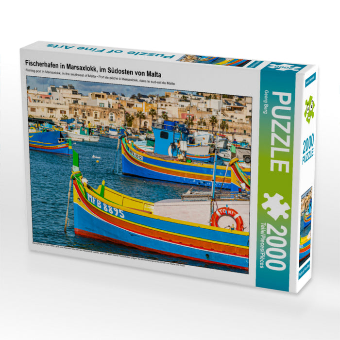 Fischerhafen in Marsaxlokk, im Südosten von Malta 2000 Teile Puzzle quer - CALVENDO Foto-Puzzle'
